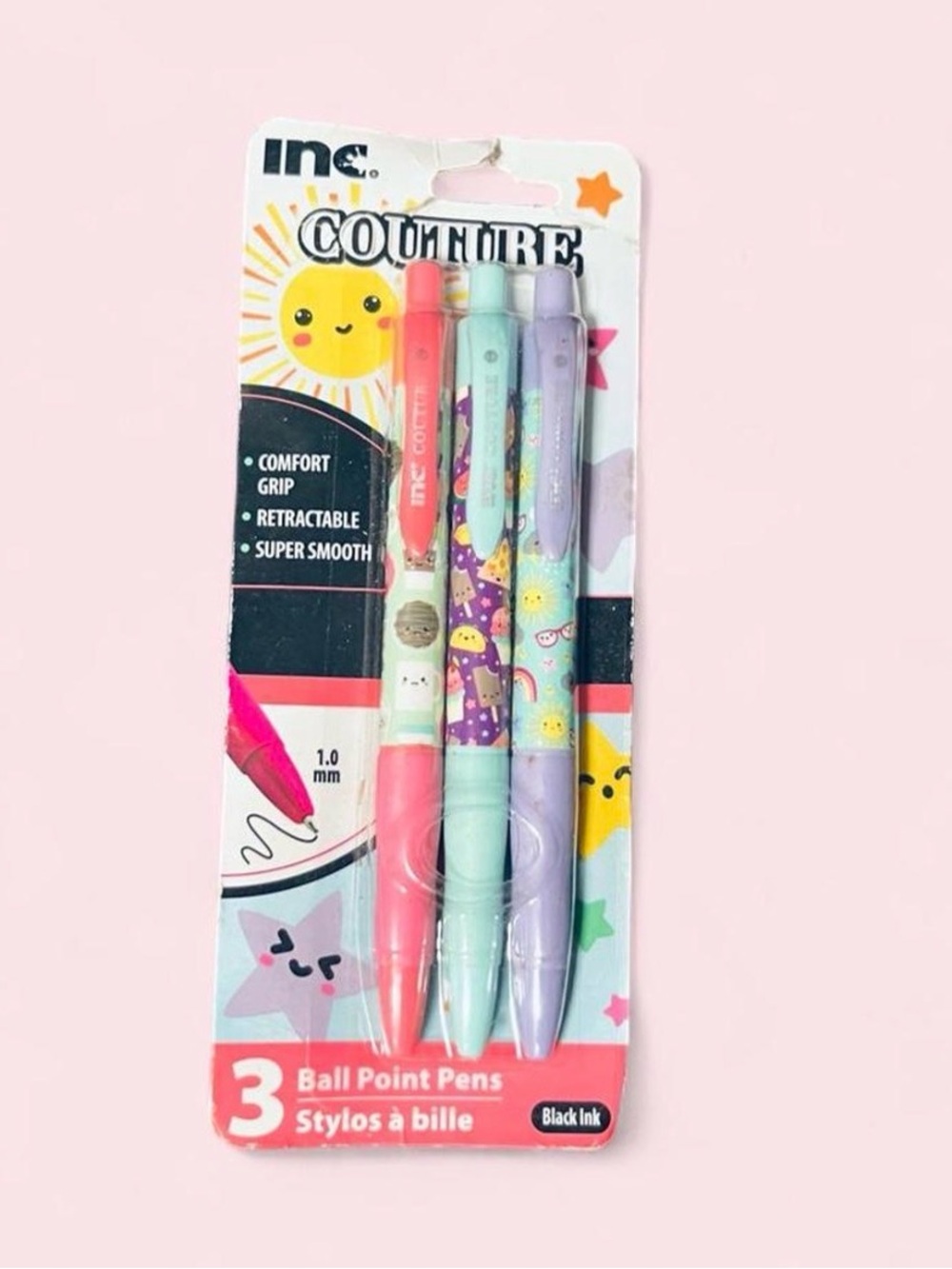 INC International Concepts Couture 3 Ball Point Pens - White and Black Packaging